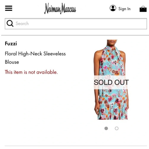 FUZZI Floral Halter Neck Swing Top, Size XL - Picture 5 of 16